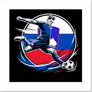 Dynamic Slovenia Soccer Star in Action - Vector Design Posters and Art